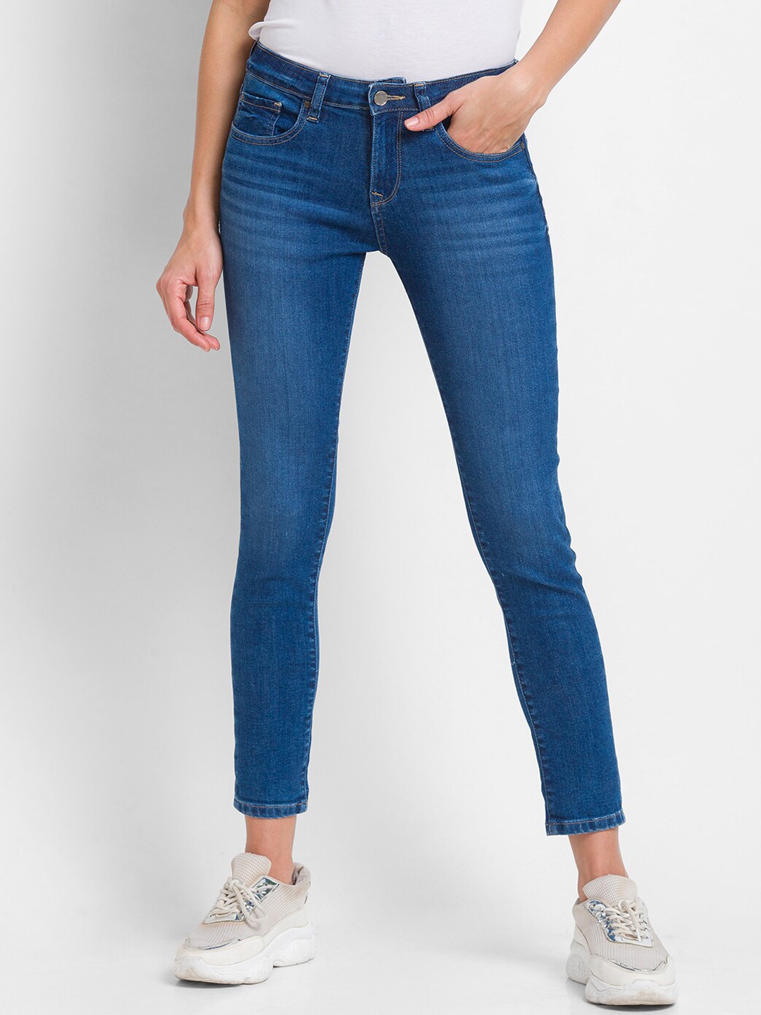 

SPYKAR Women Blue Alicia Super Skinny Fit Light Fade Jeans