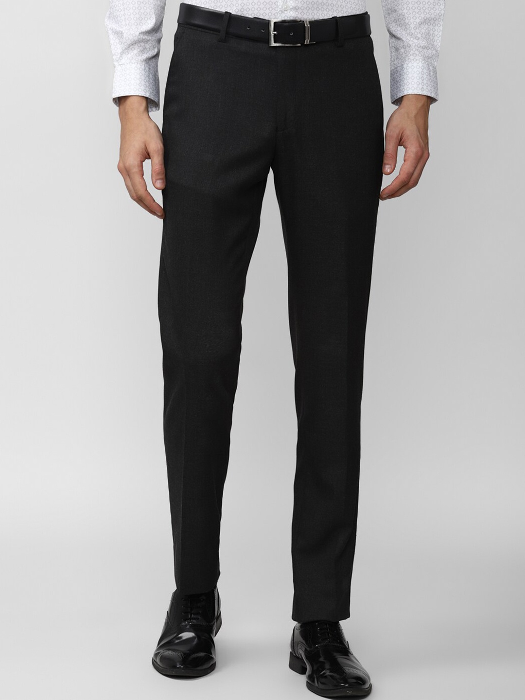 

Peter England Elite Men Black Slim Fit Trousers