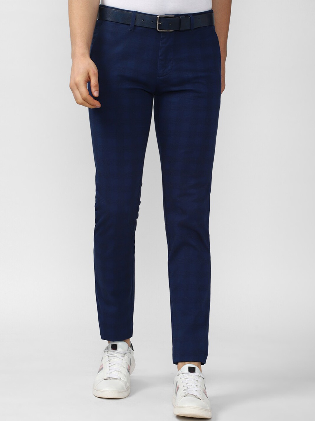 

V Dot Men Navy Blue Slim Fit Trousers