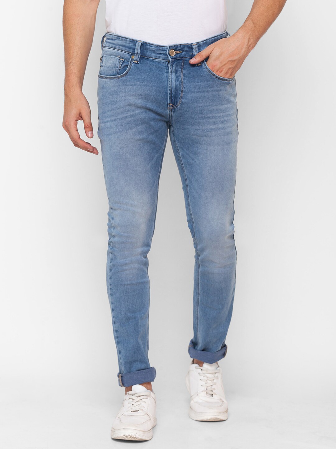 

SPYKAR Men Blue Slim Fit Low-Rise Heavy Fade Jeans