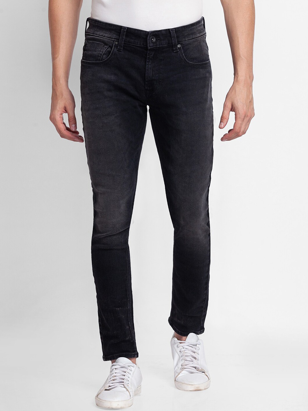 

SPYKAR Men Black Kano Slim Fit Light Fade Jeans