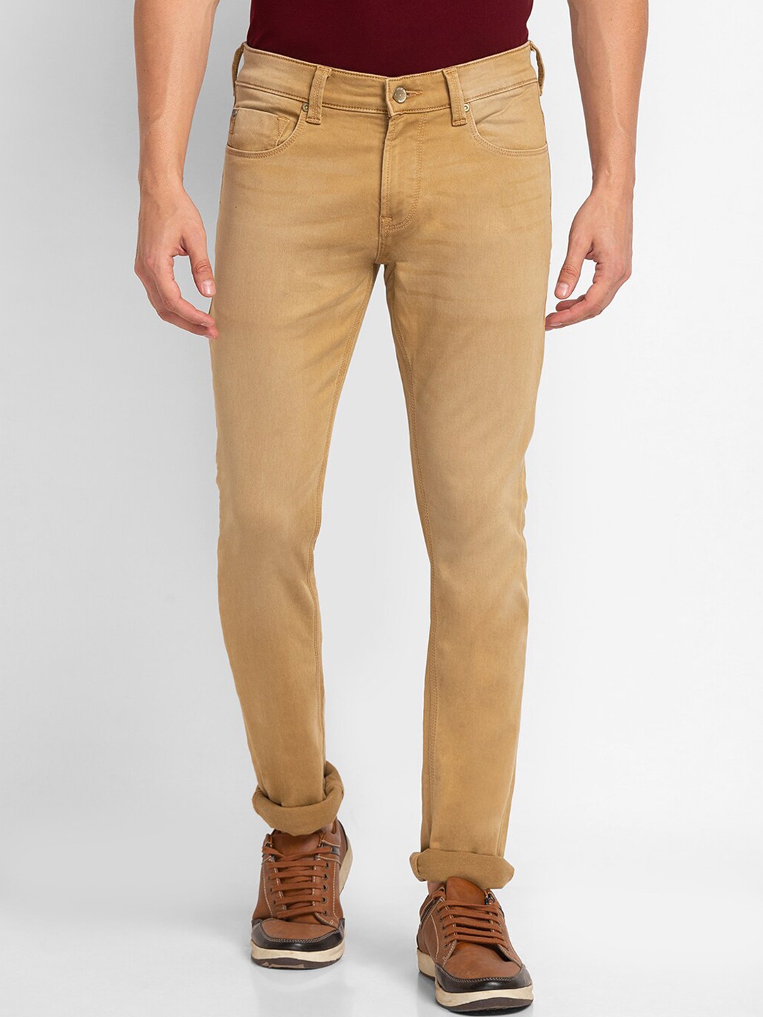 

SPYKAR Men Beige Slim Fit Low-Rise Jeans