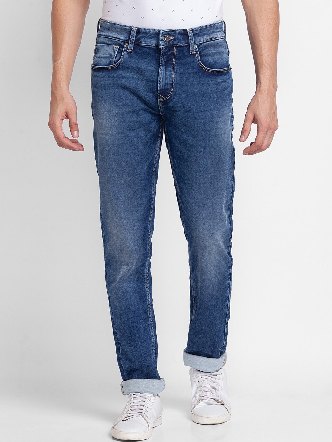 SPYKAR Men Blue Low-Rise Heavy Fade Jeans