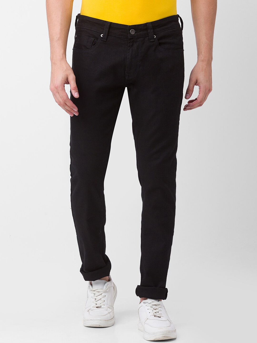 

SPYKAR Men Black Slim Fit Low-Rise Jeans