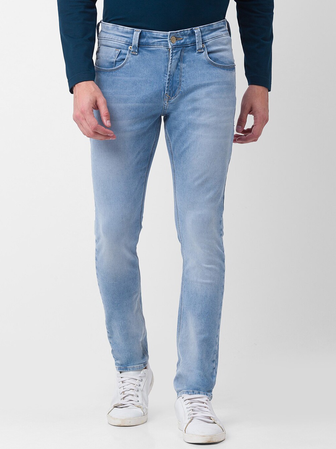 

SPYKAR Men Blue Skinny Fit Low-Rise Heavy Fade Jeans