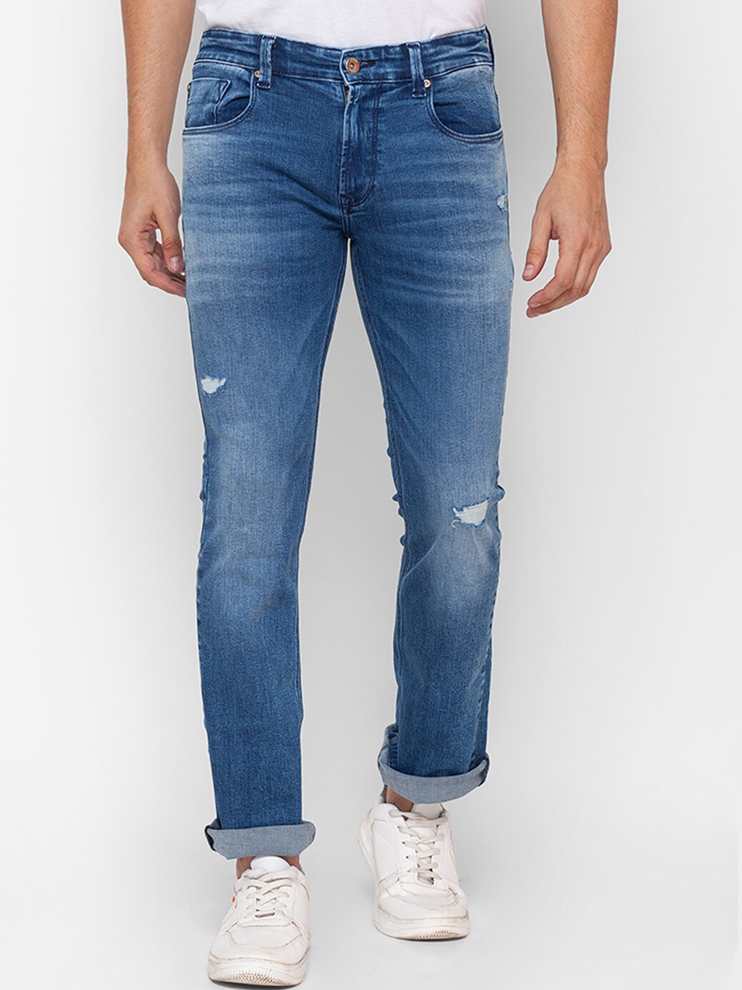 

SPYKAR Men Blue Rafter Mildly Distressed Light Fade Jeans