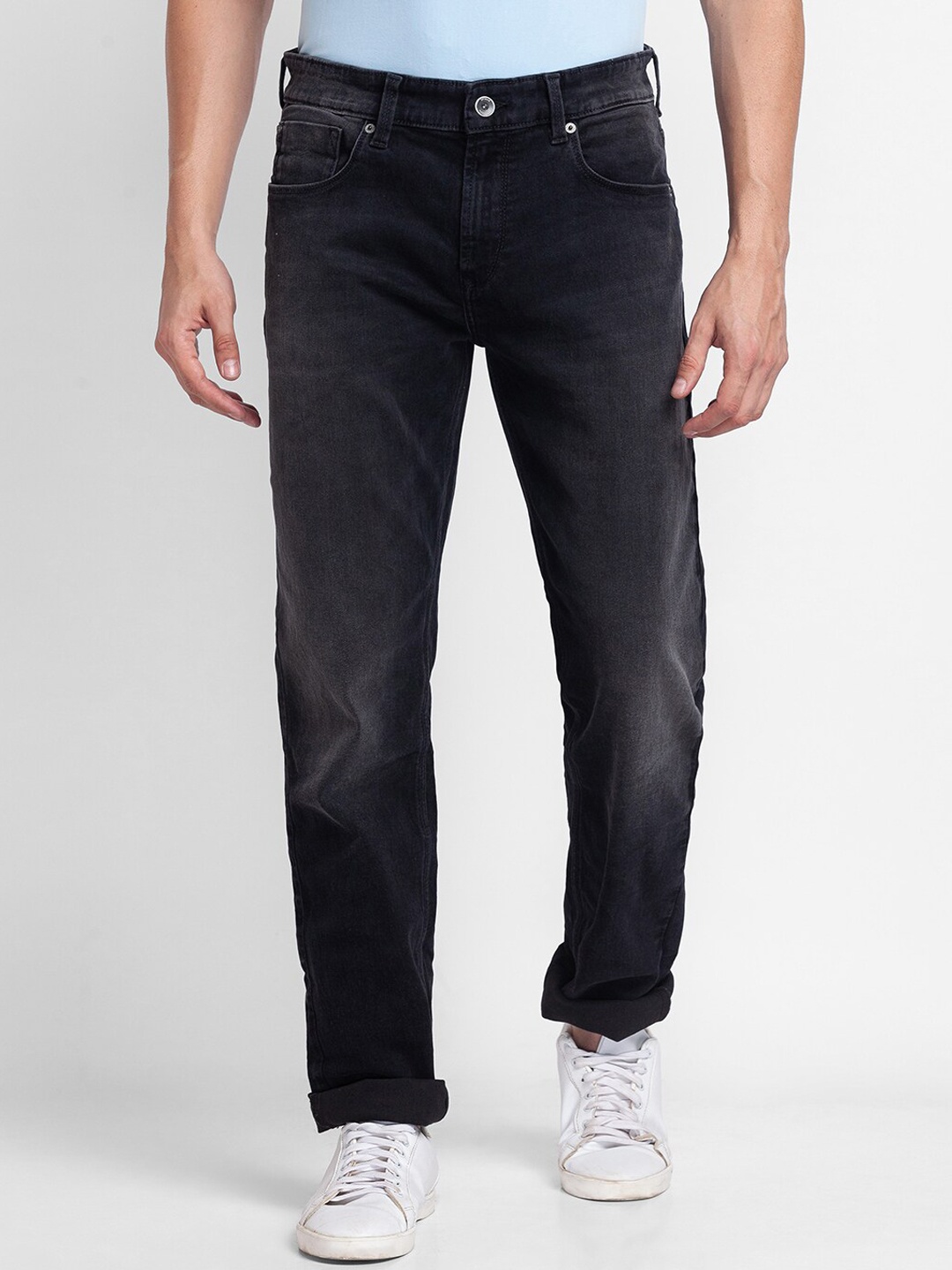 

SPYKAR Men Black Low-Rise Light Fade Jeans