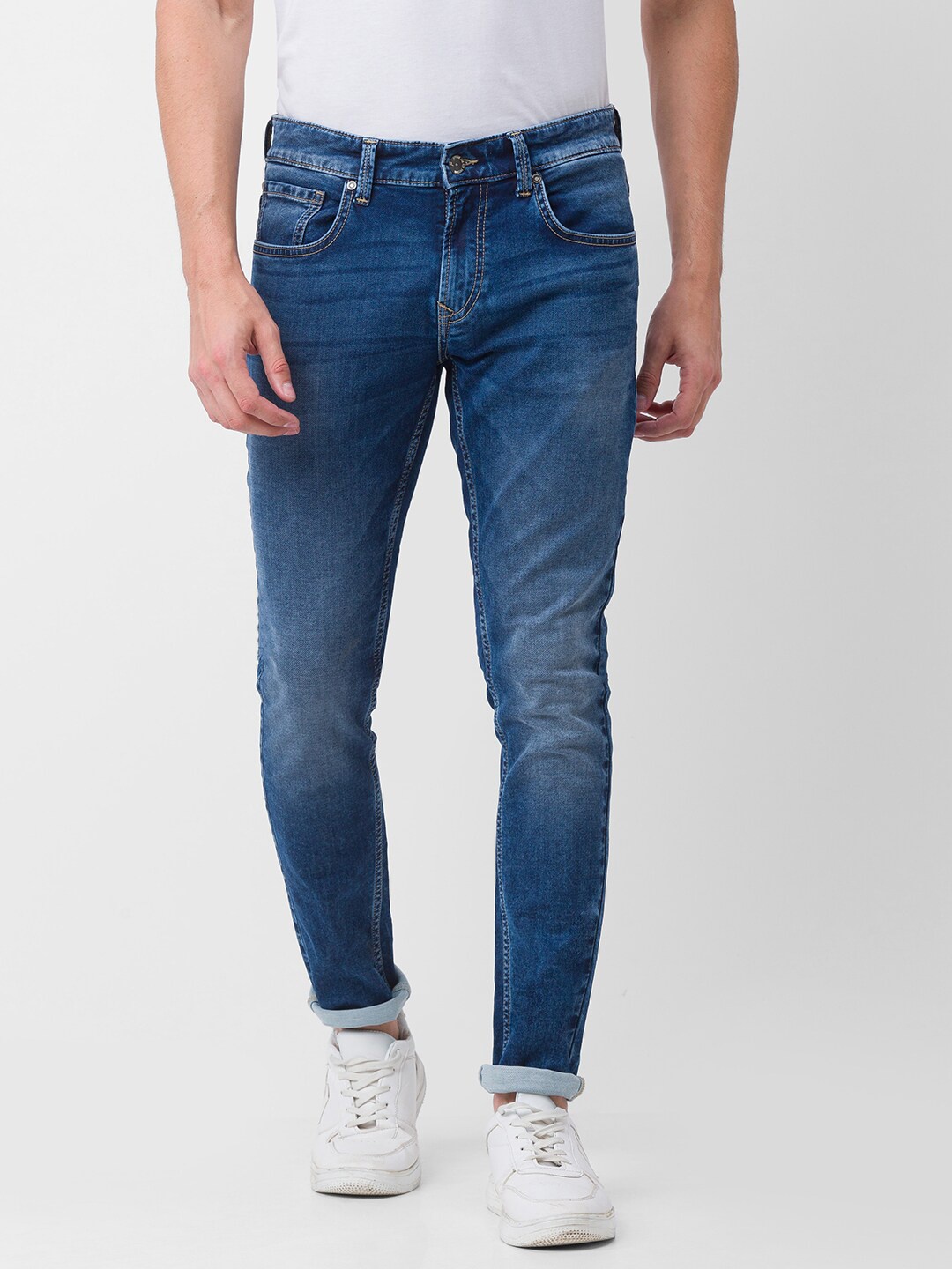 

SPYKAR Men Blue Skinny Fit Low-Rise Light Fade Jeans