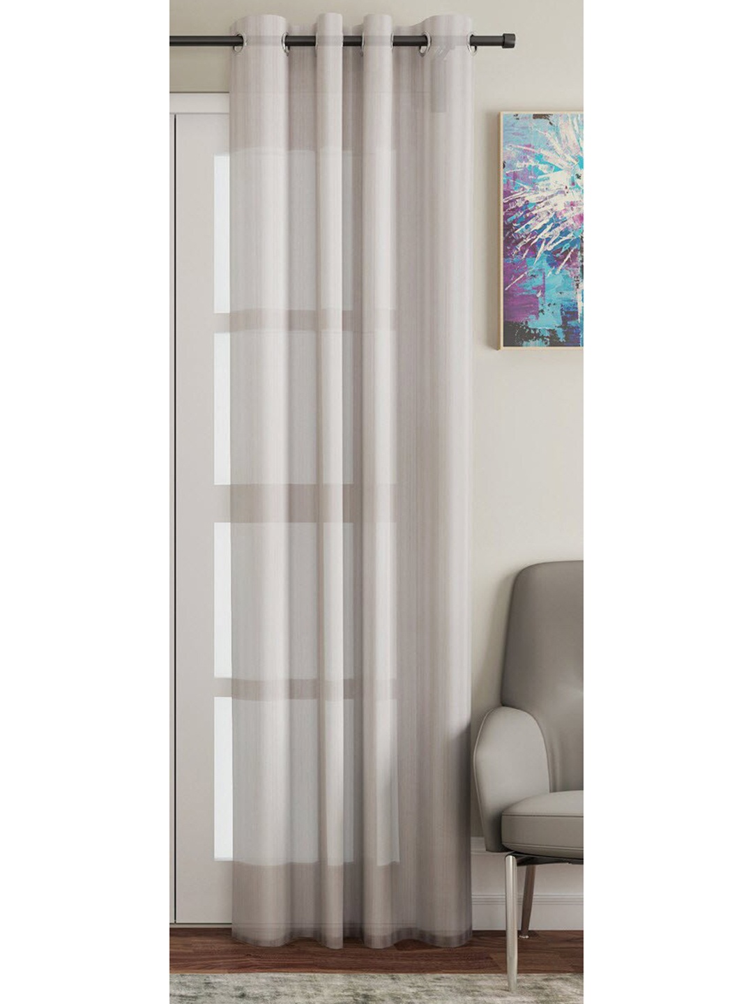 

Lushomes Brown & White Striped Door Curtain