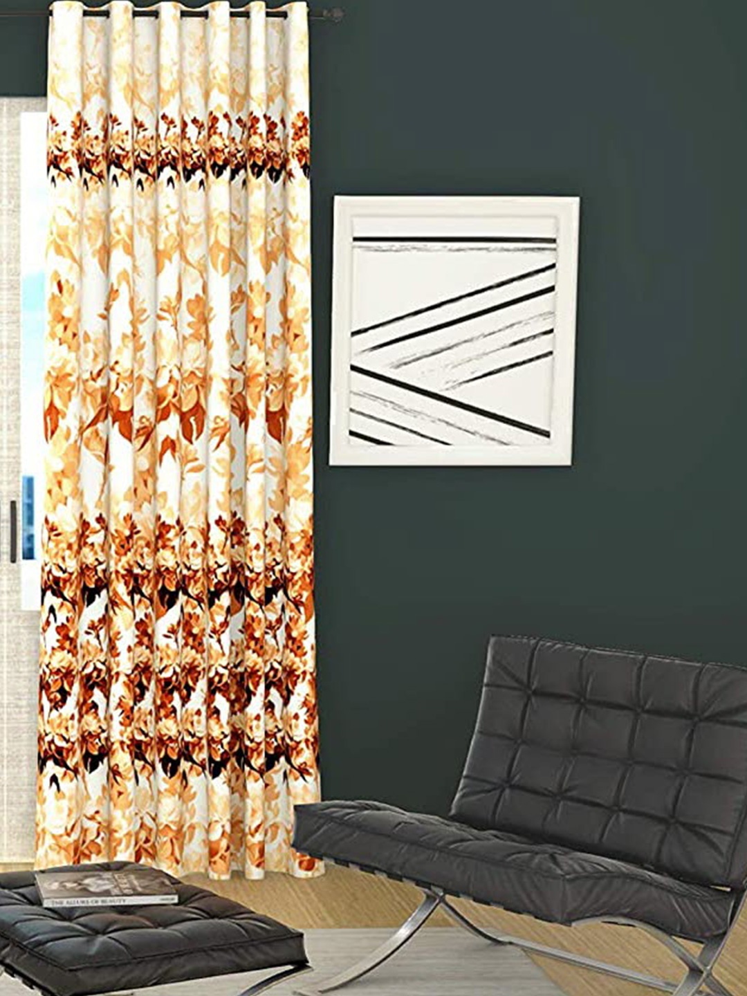 

Lushomes Yellow & White Floral Door Curtain
