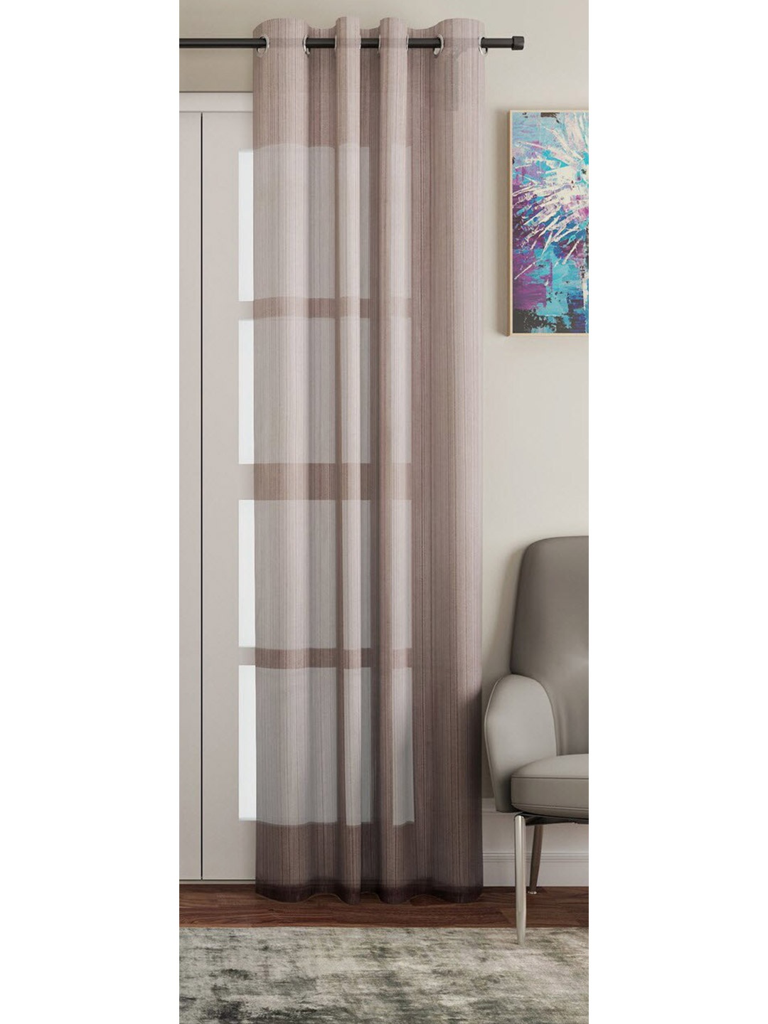 

Lushomes Brown & White Striped Door Curtain