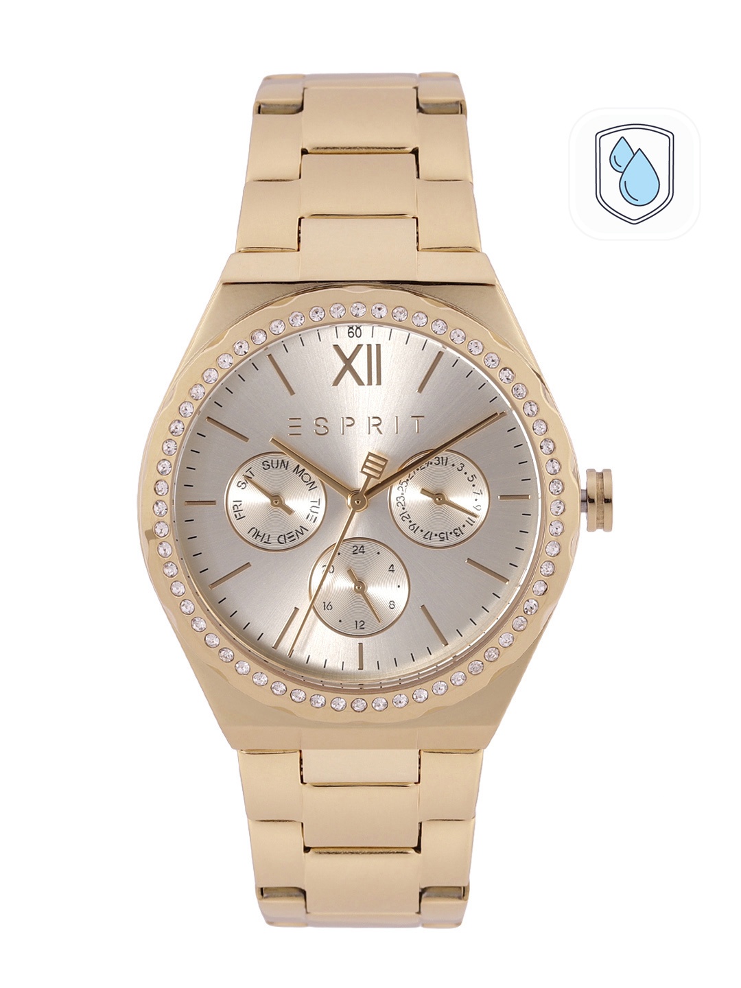 

ESPRIT Women Gold-Toned Lou Analogue Chronograph Watch ES1L380M0035