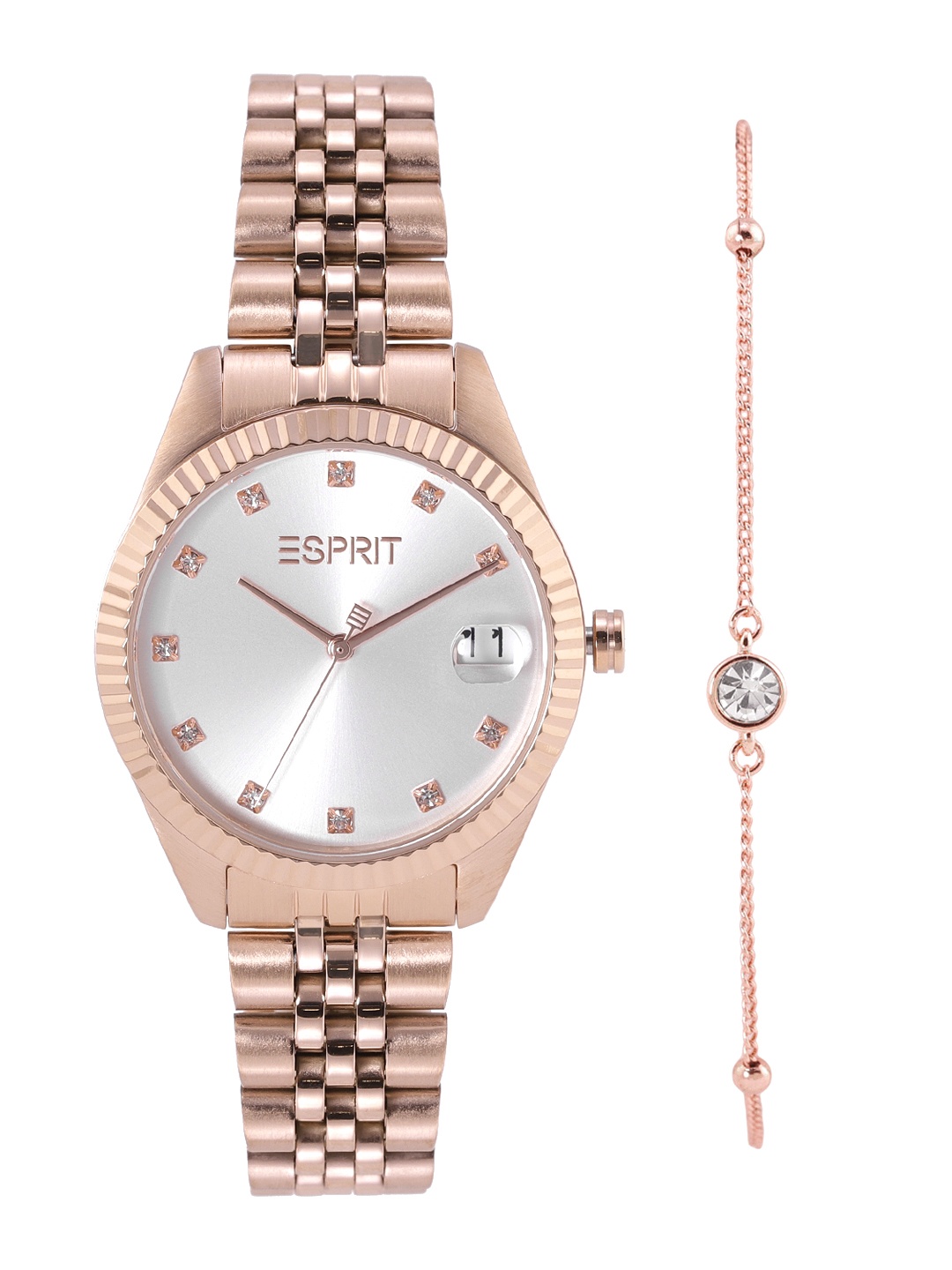 

ESPRIT Women Silver-Toned Madison Analogue Watch ES1L379M0035 & Bracelet