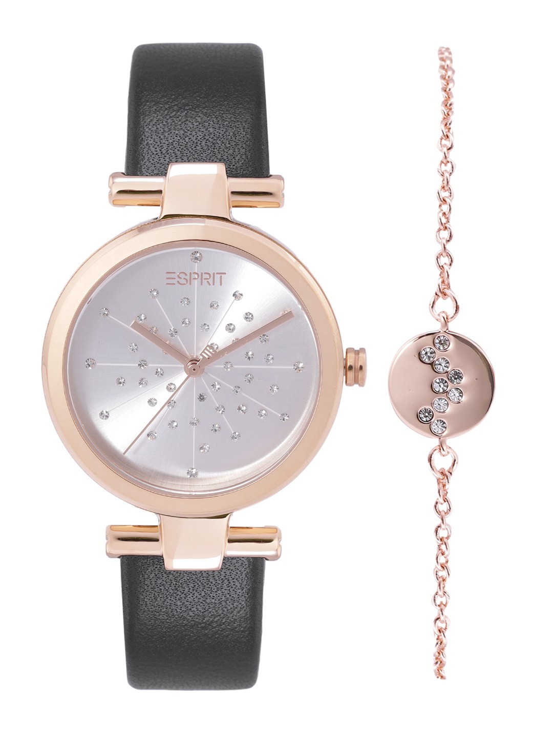 

ESPRIT Women Silver-Toned Embellished Kaia Watch with Bracelet Gift Set