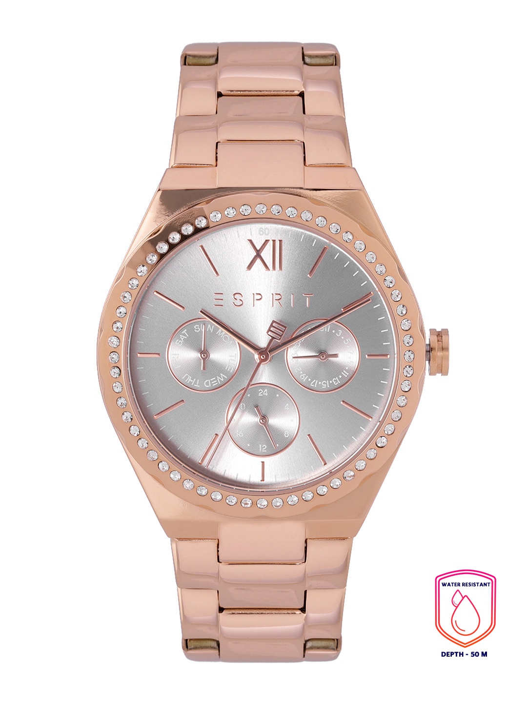 

ESPRIT Women Silver-Toned Dial & Rose Gold Toned Analogue Watch ES1L380M0045