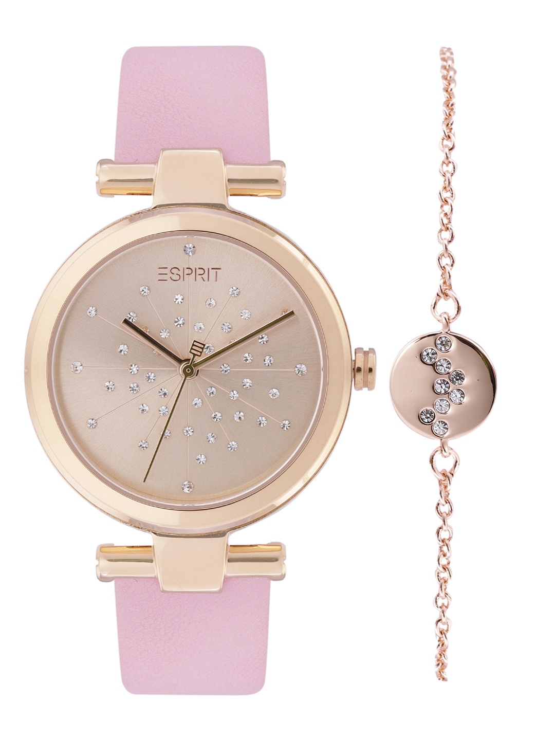 

ESPRIT Women Rose Gold-Toned Embellished Kaia Watch with Bracelet Gift Set