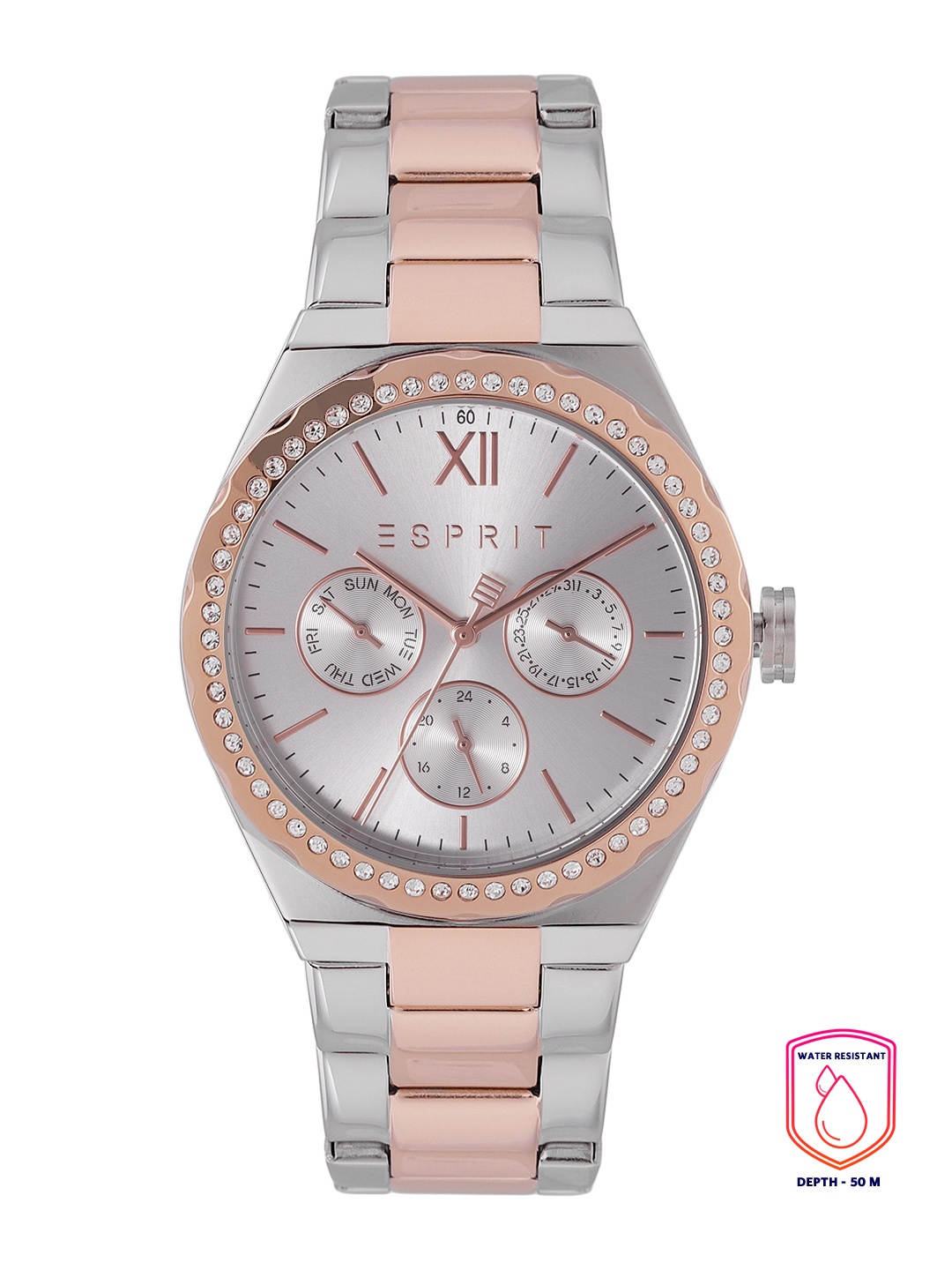 

ESPRIT Women Silver-Toned Dial & Multicoloured Bracelet Straps Analogue Watch ES1L380M0065