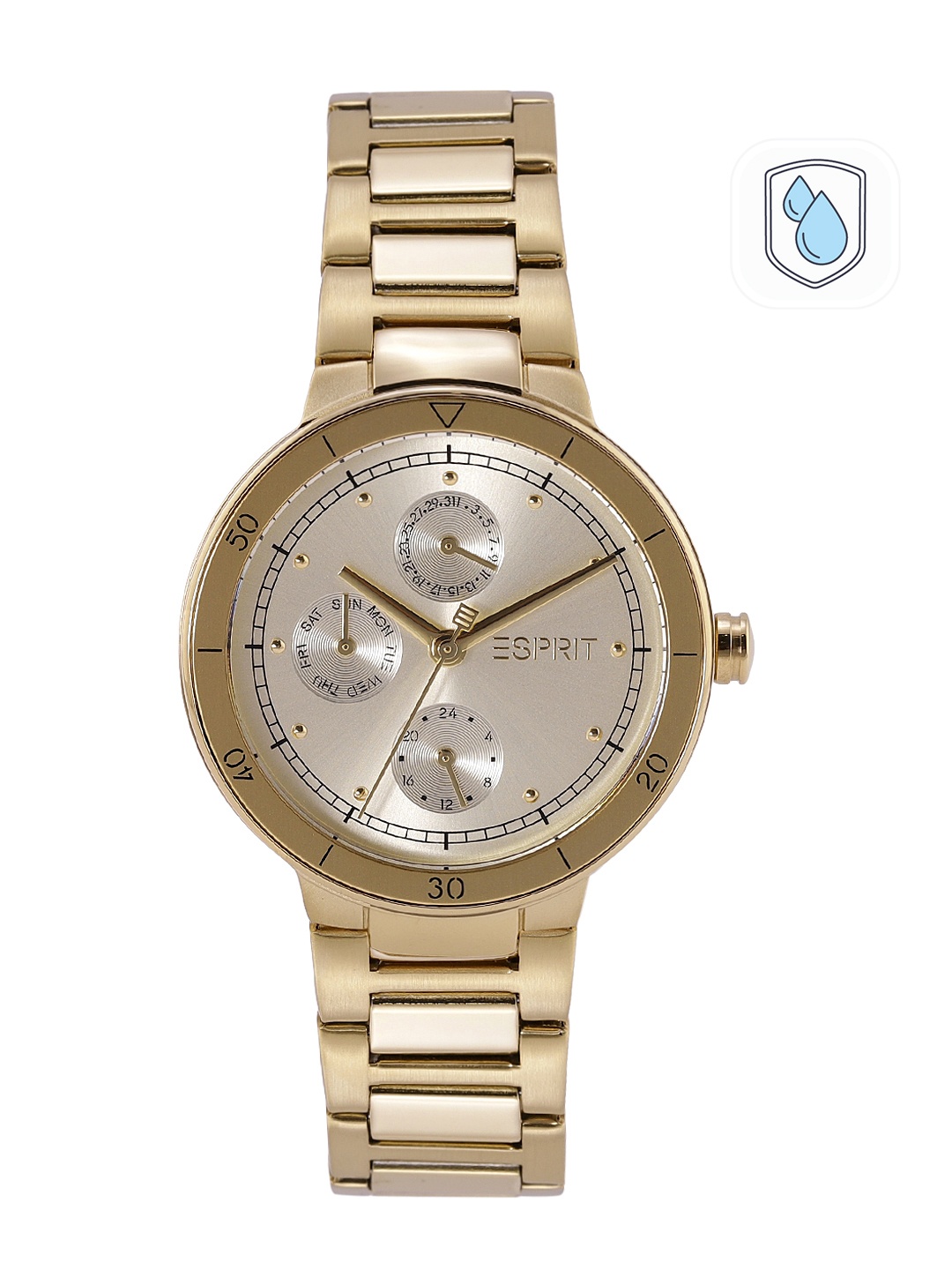 

ESPRIT Women Gold-Toned Dial & Gold Toned Bracelet Straps Analogue Watch ES1L226M0025