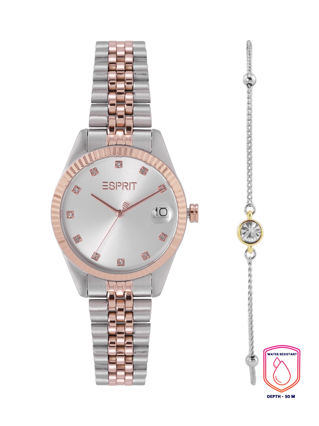 

ESPRIT Women Grey Dial & Multicoloured Bracelet Style Straps Analogue Watch ES1L379M0045