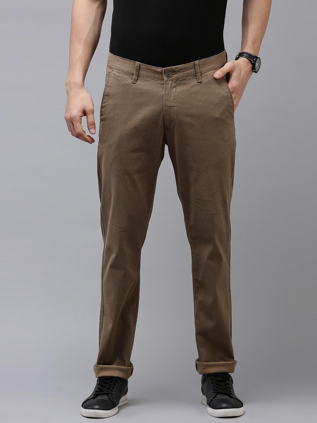 

Van Heusen Sport Men Brown Tapered Fit Chinos Trousers