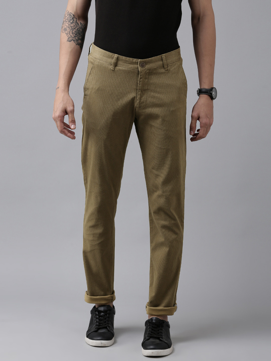 

Van Heusen Sport Men Khaki Tapered Fit Chinos Trousers