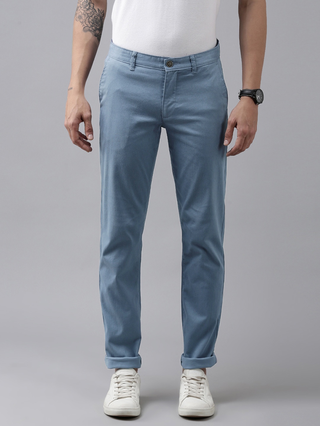 

Van Heusen Sport Men Blue Tapered Fit Chinos Trousers