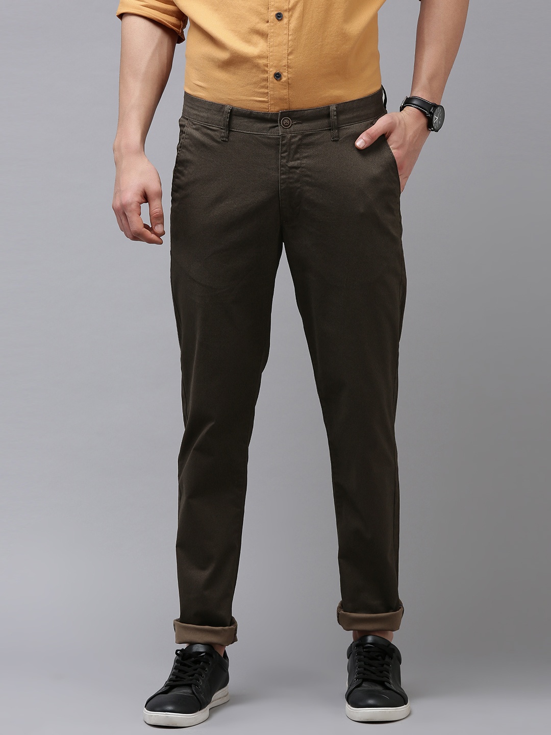

Van Heusen Sport Men Brown Tapered Fit Chinos Trousers