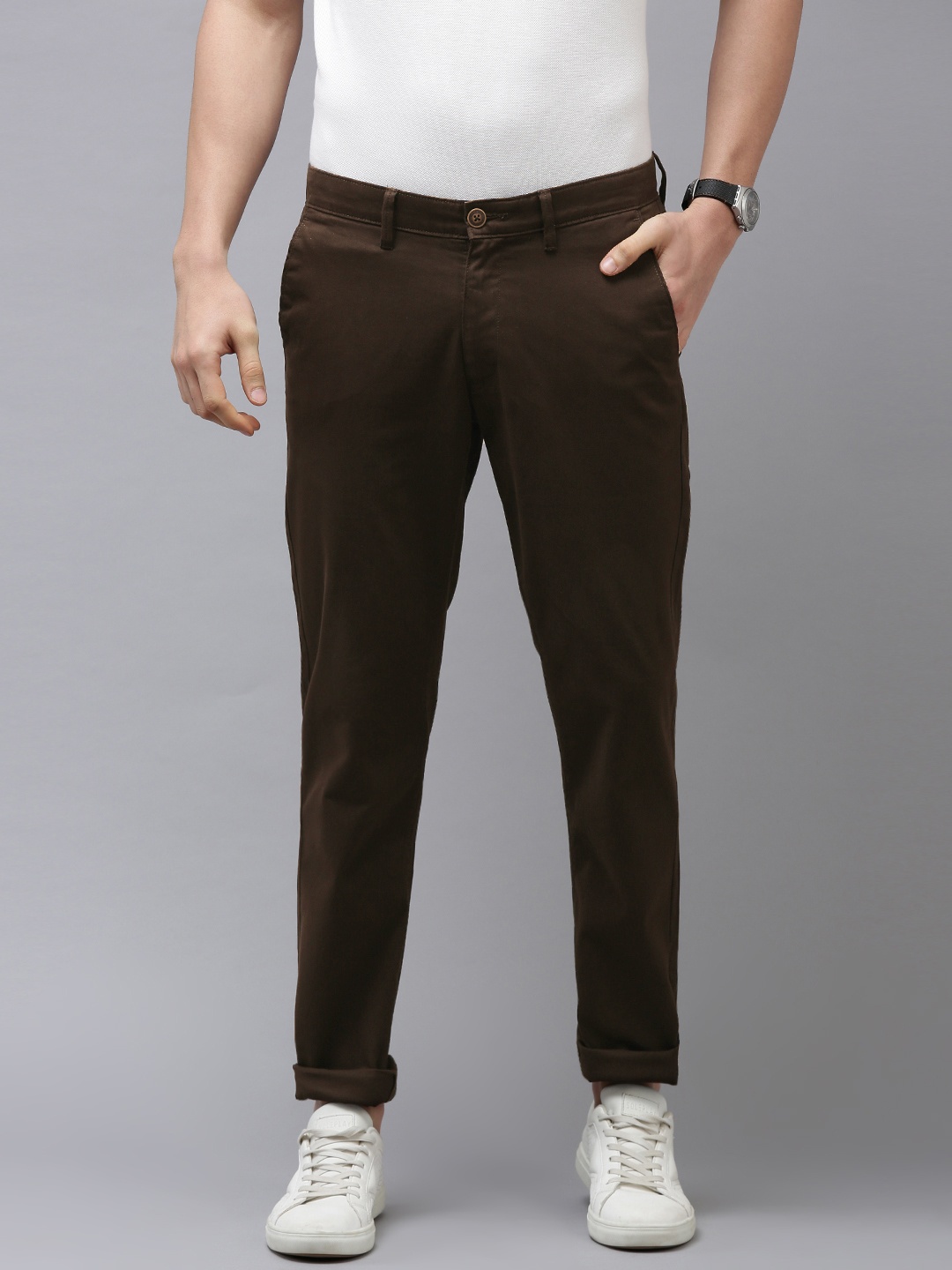 

Van Heusen Sport Men Brown Tapered Fit Chinos Trousers