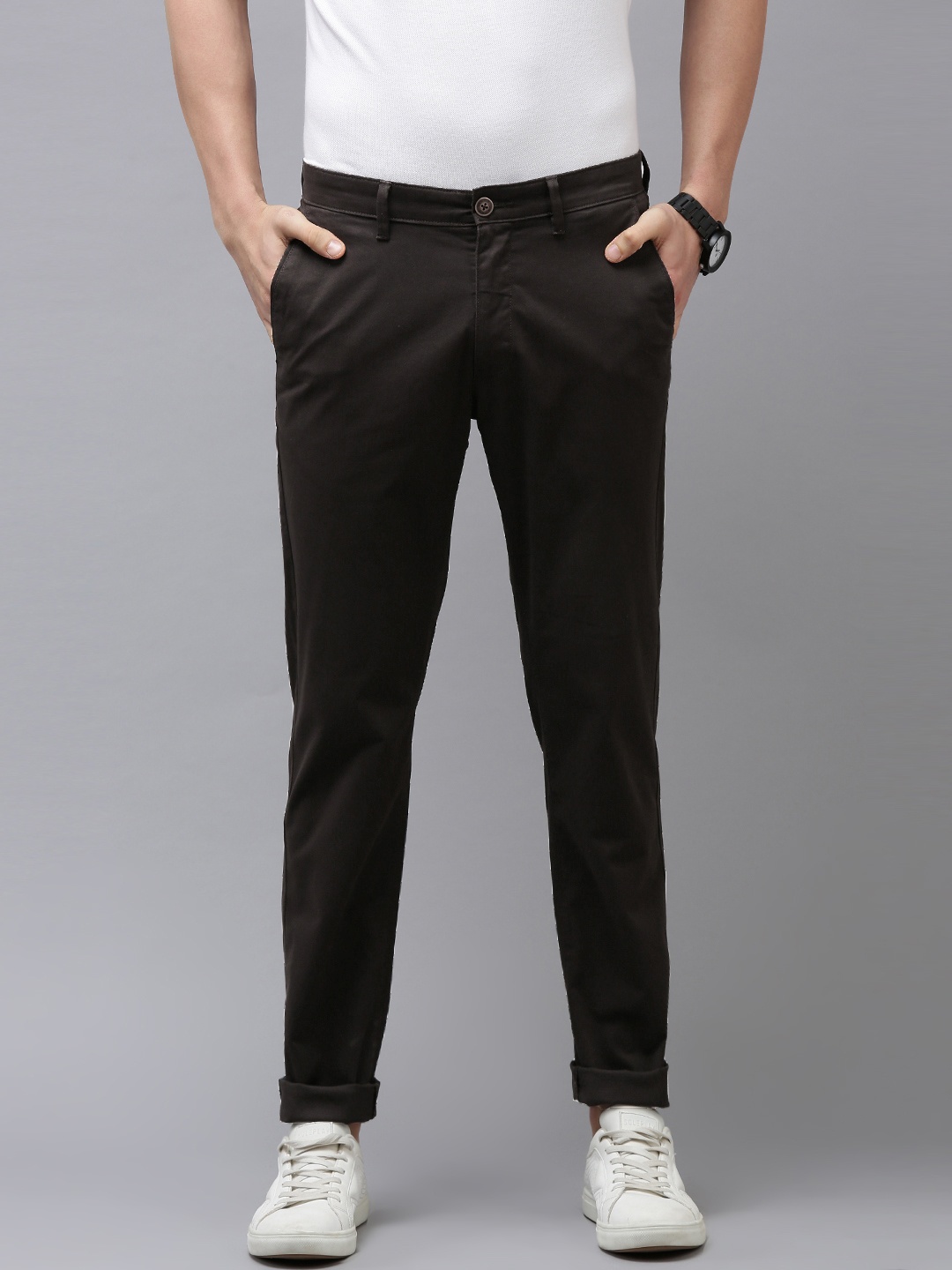 

Van Heusen Sport Men Brown Tapered Fit Trousers