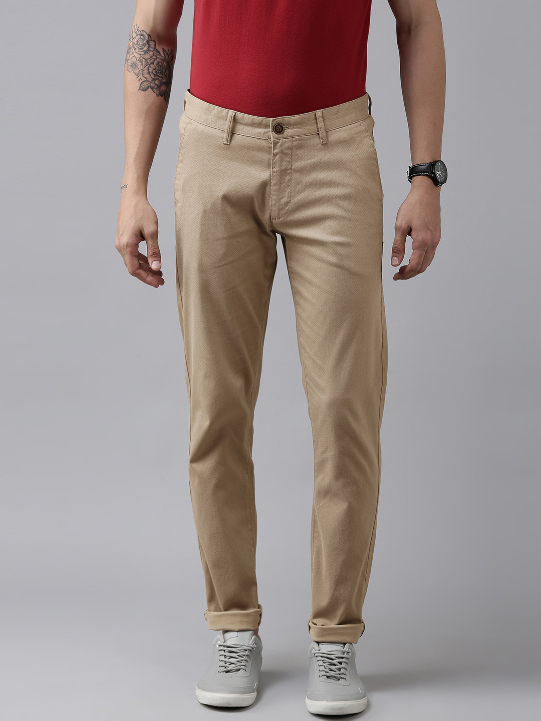 

Van Heusen Sport Men Khaki Tapered Fit Chinos Trousers