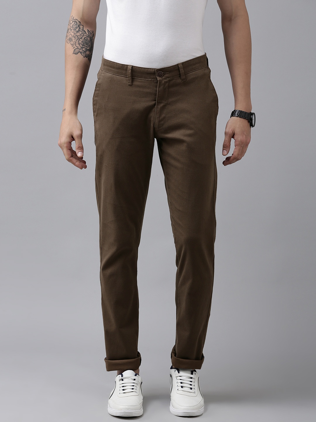 

Van Heusen Sport Men Brown Tapered Fit Chinos Trousers