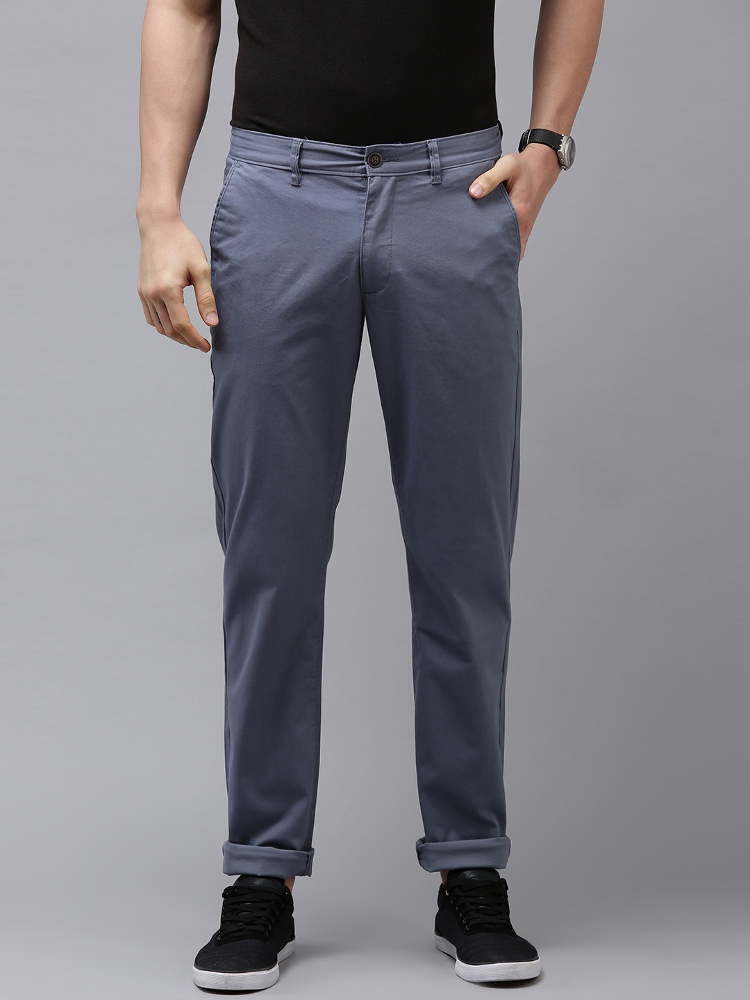 

Van Heusen Sport Men Grey Tapered Fit Chinos Trousers