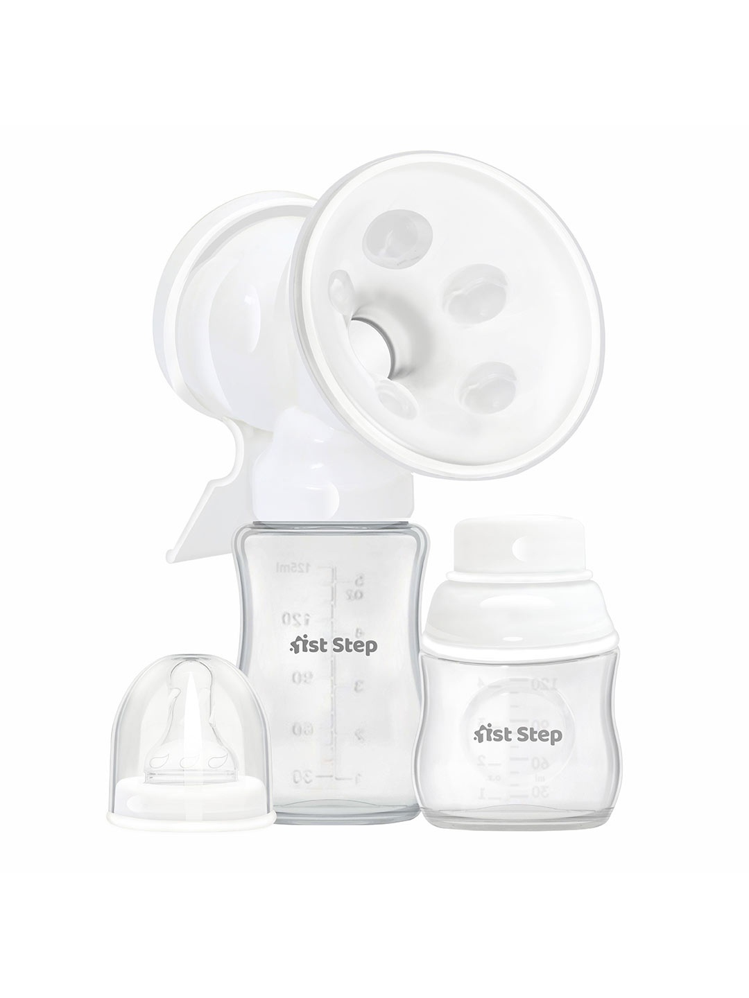 

1st Step Kids White Solid Manual Breast Pumps With 2 Feeding Bottles