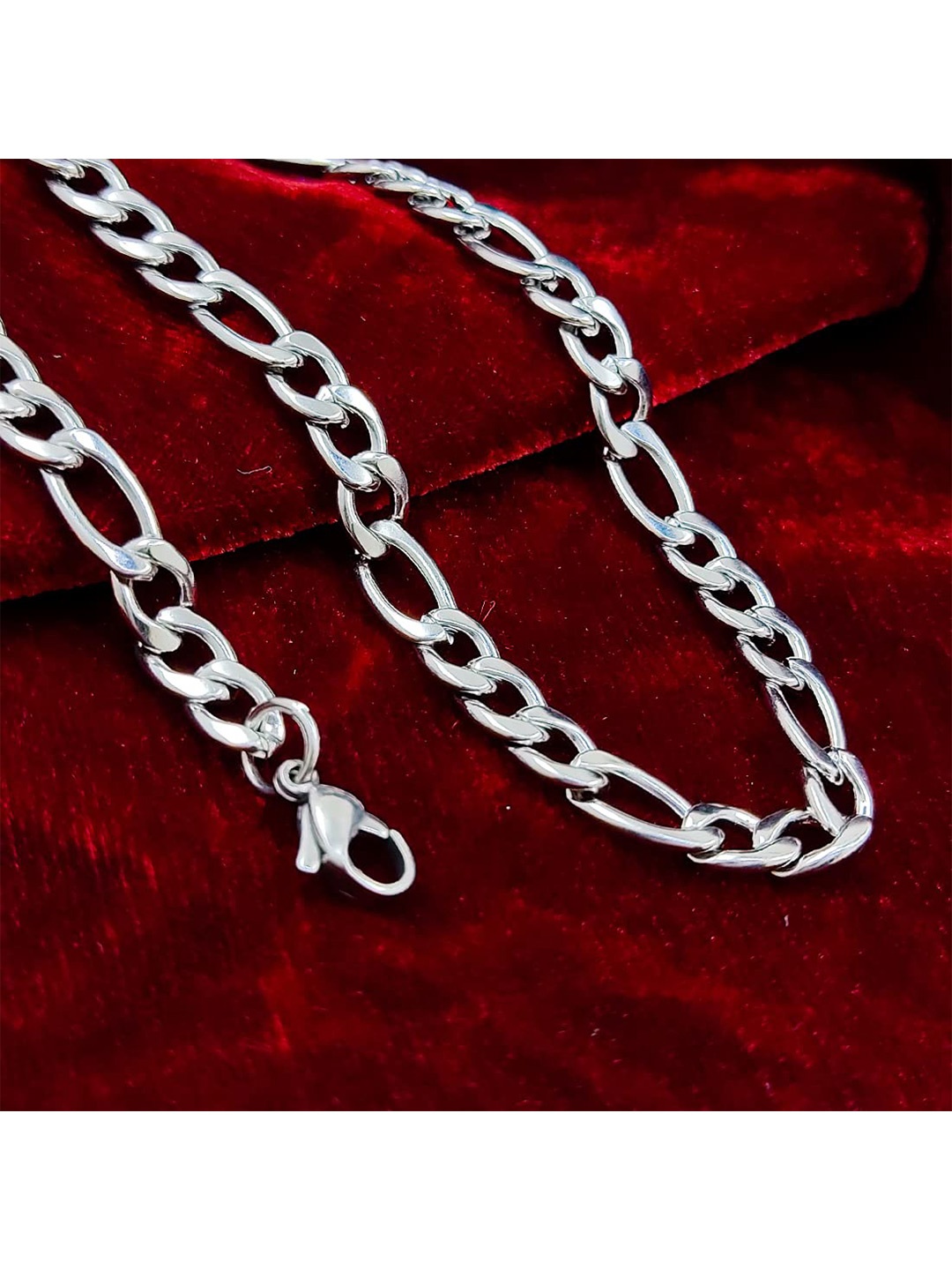 

Saizen Unisex Silver-Toned Rhodium-Plated Chain