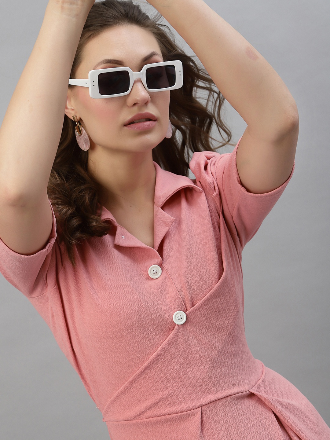 

Selvia Pink & lobster bisque Scuba Dress