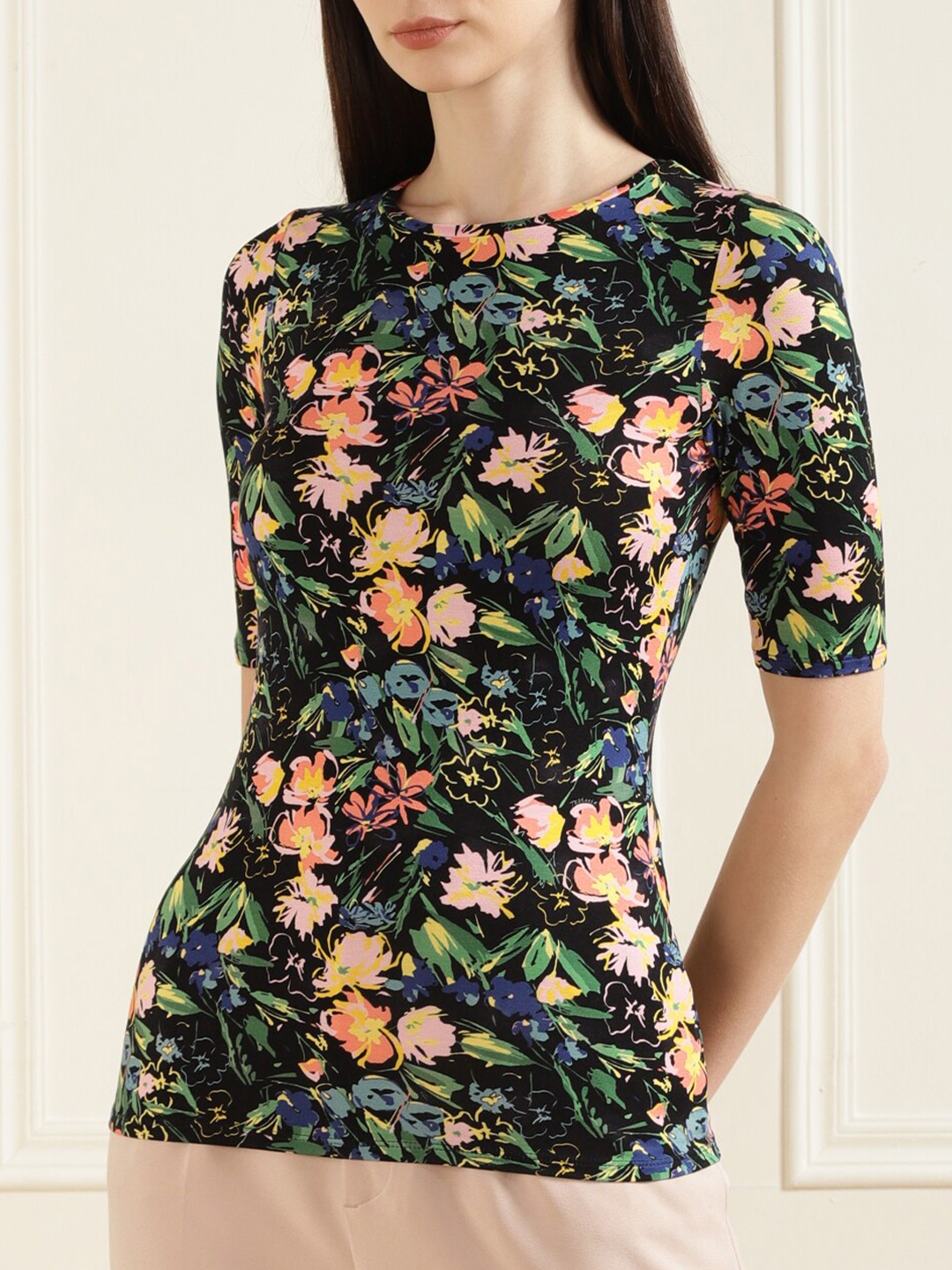 

Ted Baker Black & brown Floral Print Top