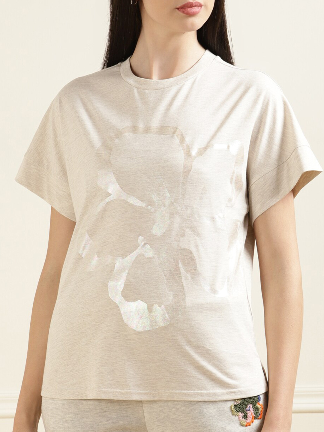 

Ted Baker Beige & fog Print Top