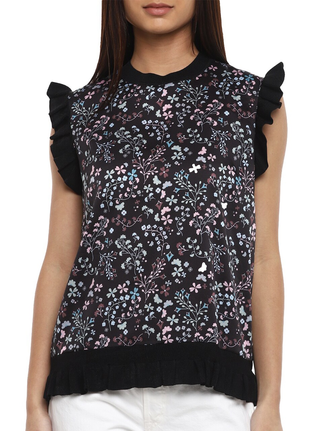

Ted Baker Black Floral Print Top