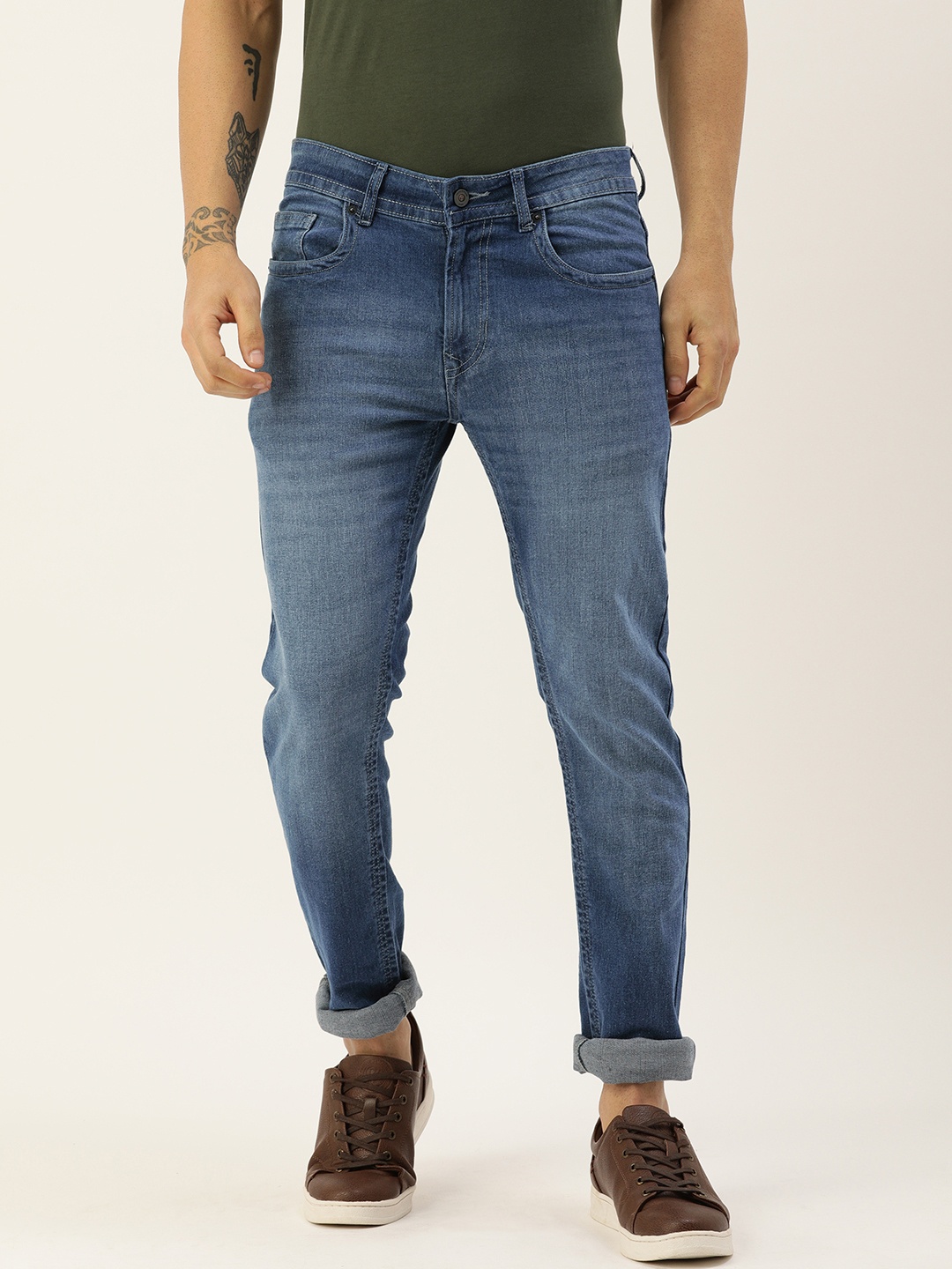 

Peter England Casuals Men Blue Slim Tapered Fit Light Fade Jeans