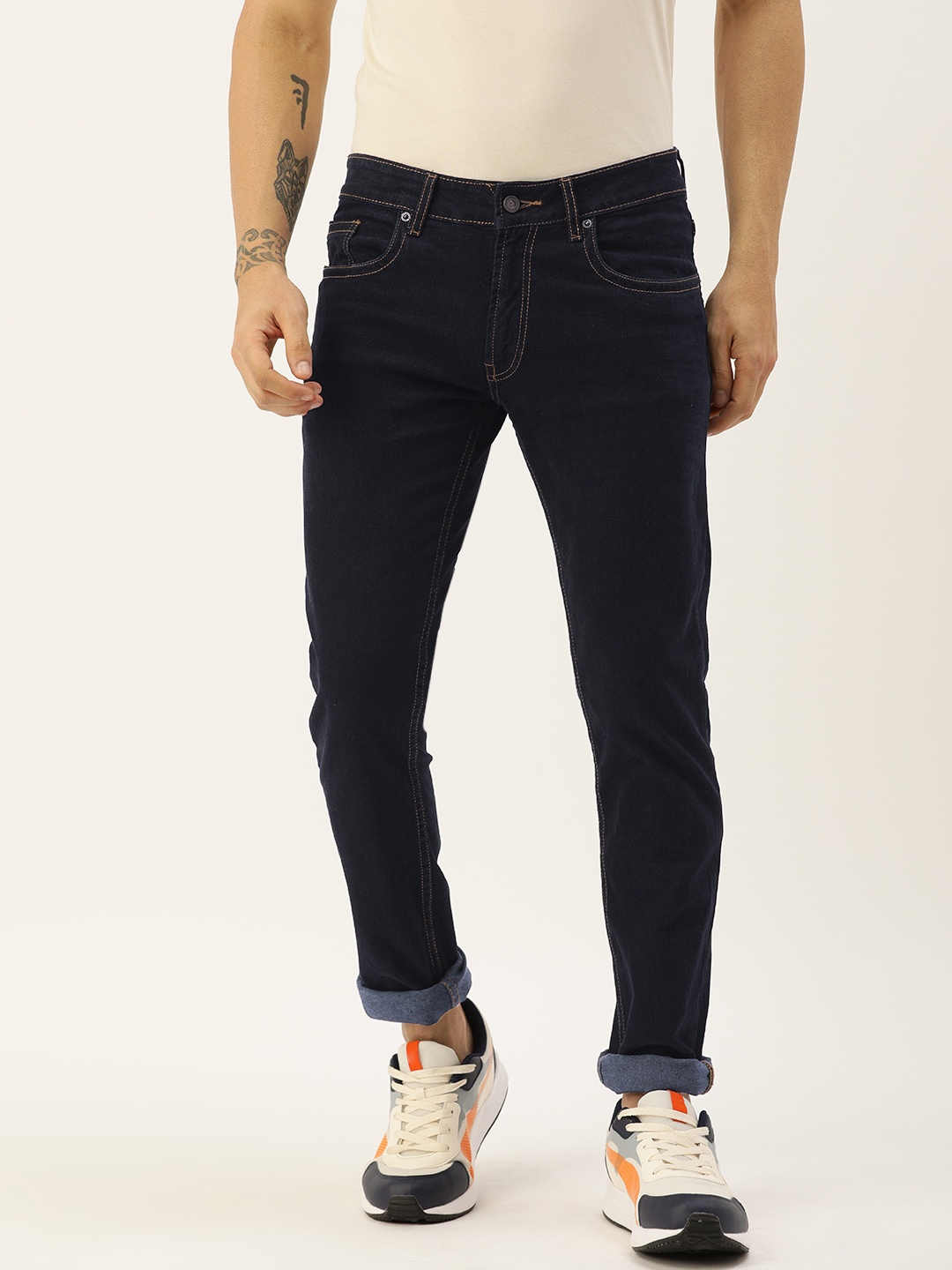 

Peter England Casuals Men Navy Blue Skinny Fit Stretchable Casual Jeans