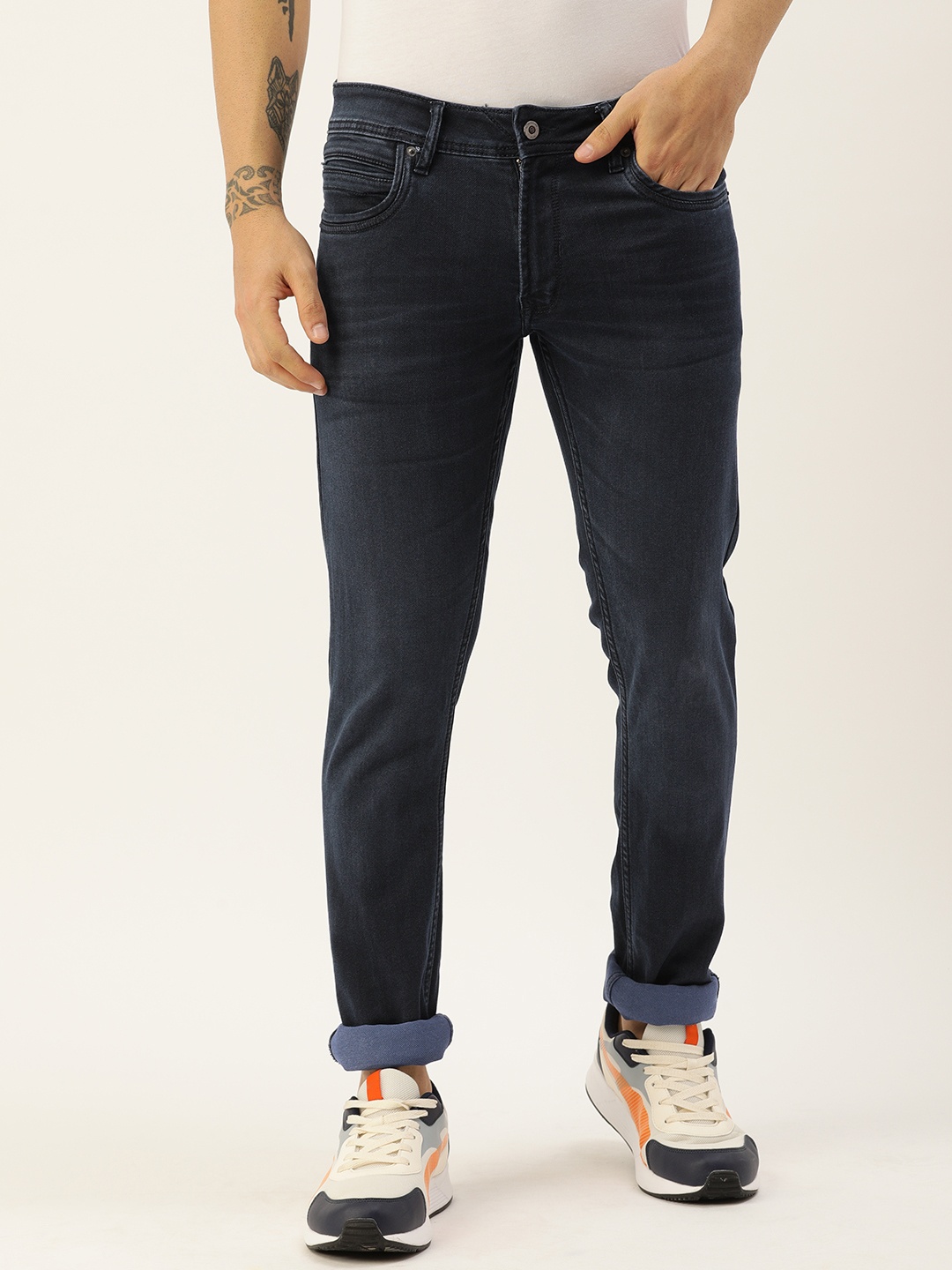 

Peter England Casuals Men Navy Blue Skinny Fit Light Fade Stretchable Jeans