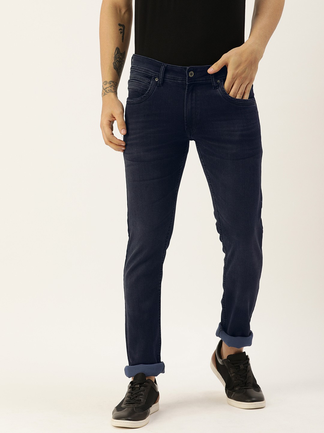 

Peter England Casuals Men Navy Blue Skinny Fit Stretchable Jeans