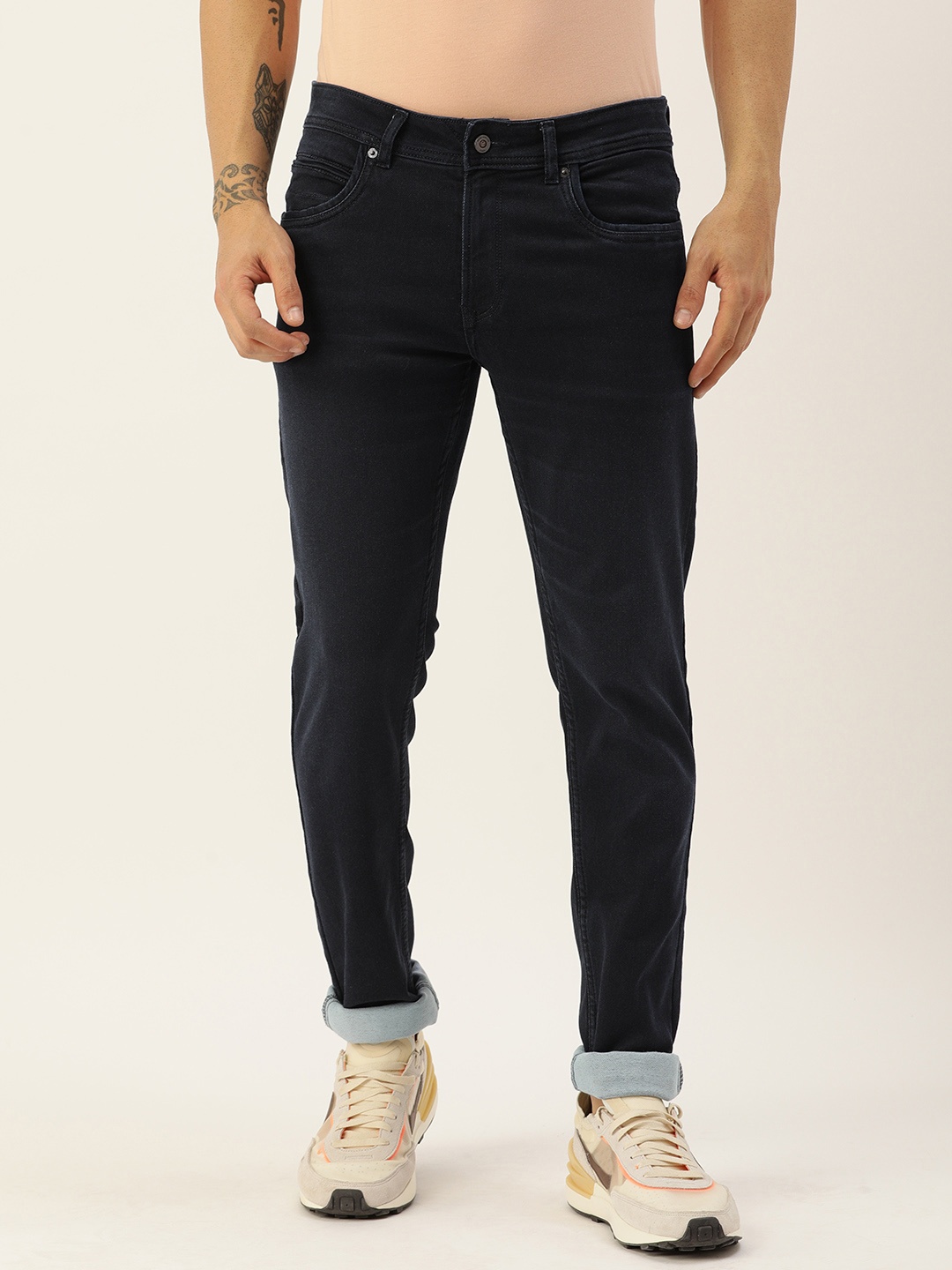 

Peter England Casuals Men Navy Blue Slim Tapered Fit Stretchable Jeans