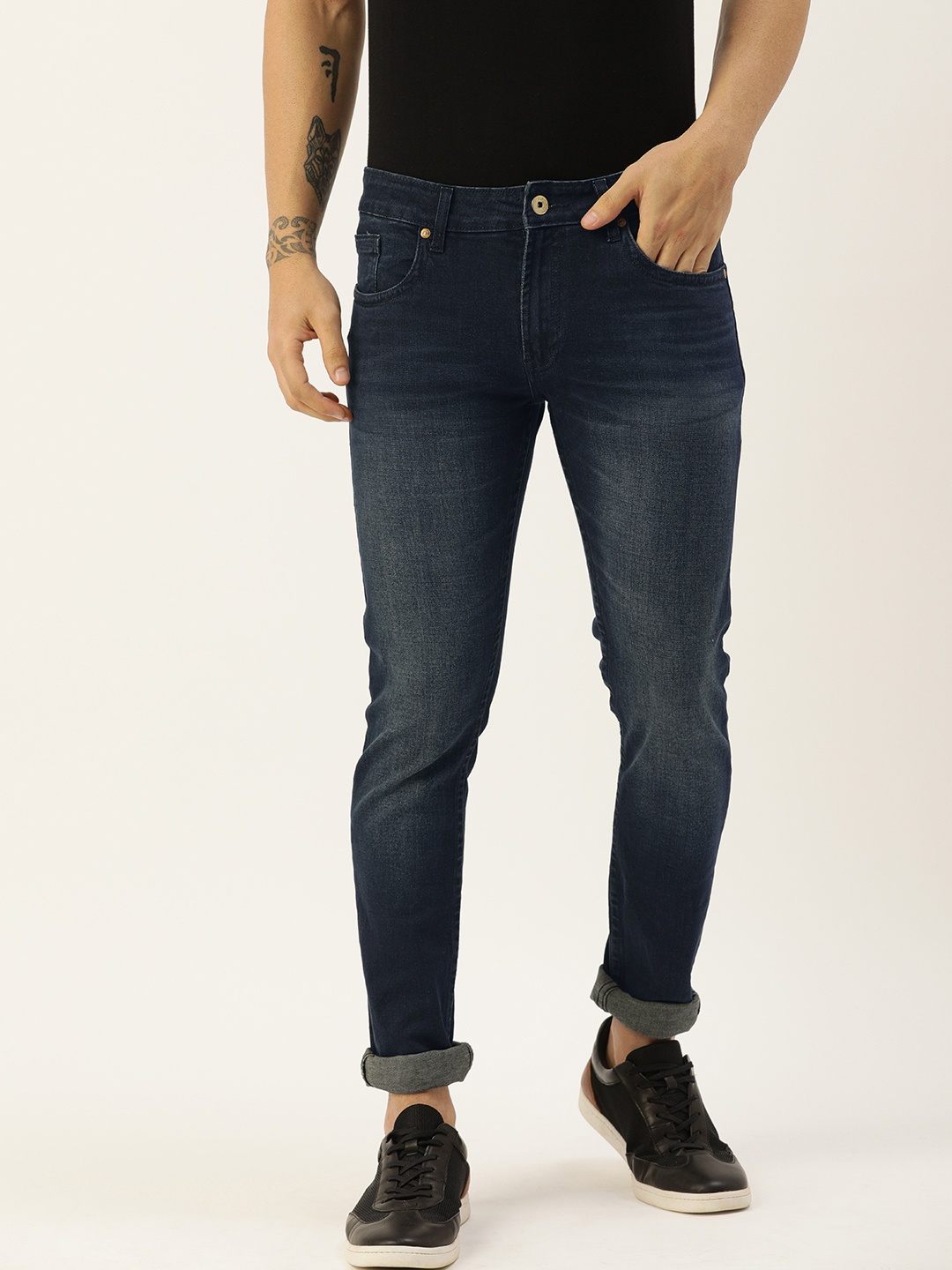 

Peter England Casuals Men Navy Blue Skinny Fit Light Fade Stretchable Jeans