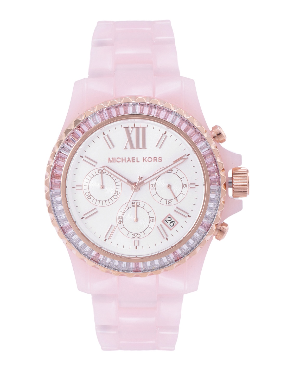 

Michael Kors Women White Everest Analogue Chronograph Watch MK7240, Off white
