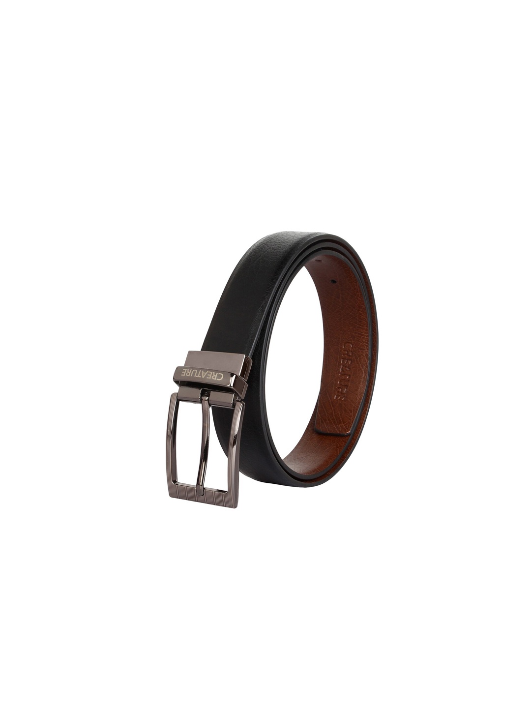 

Creature Men Black & Brown PU Reversible Belt