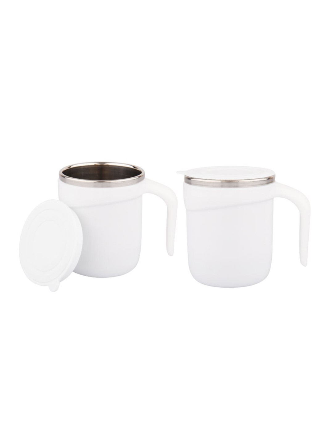 

SUGAR Set Of 2 White Stainless Steel Mugs