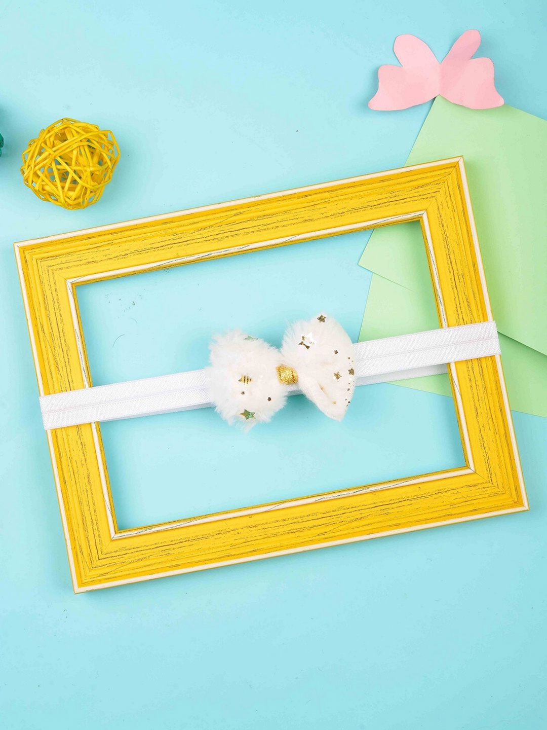 

POPLINS Girls White & Gold-Toned Embellished Hairband