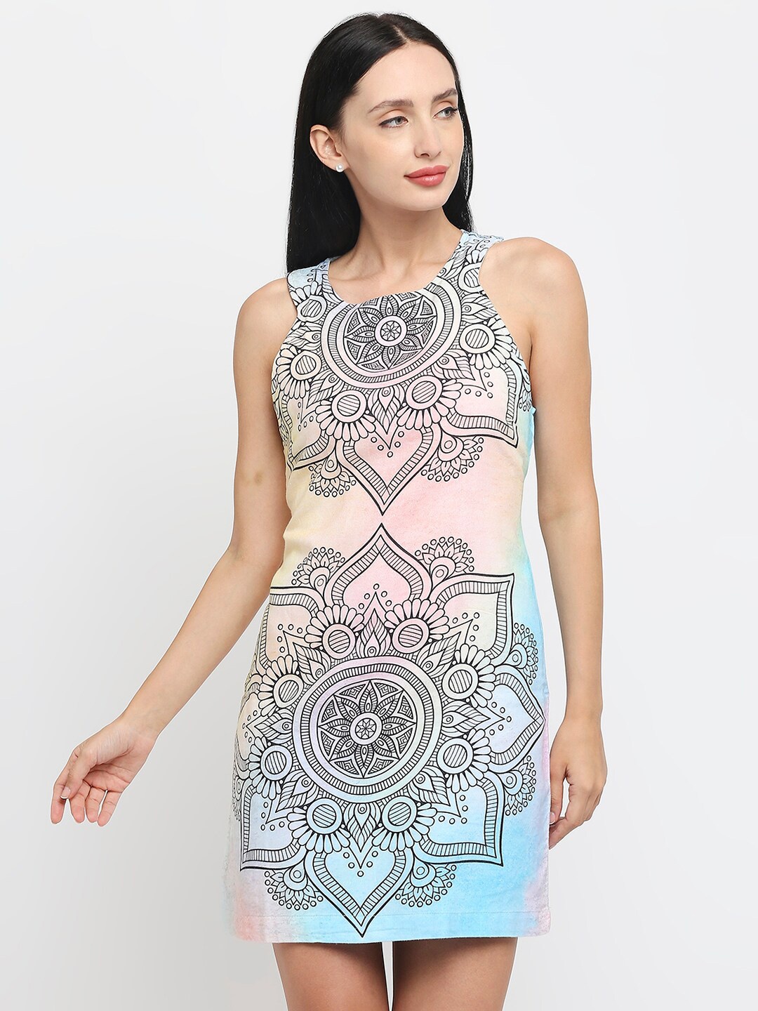 

MOD ECRU Assorted & bright gray Sheath Dress