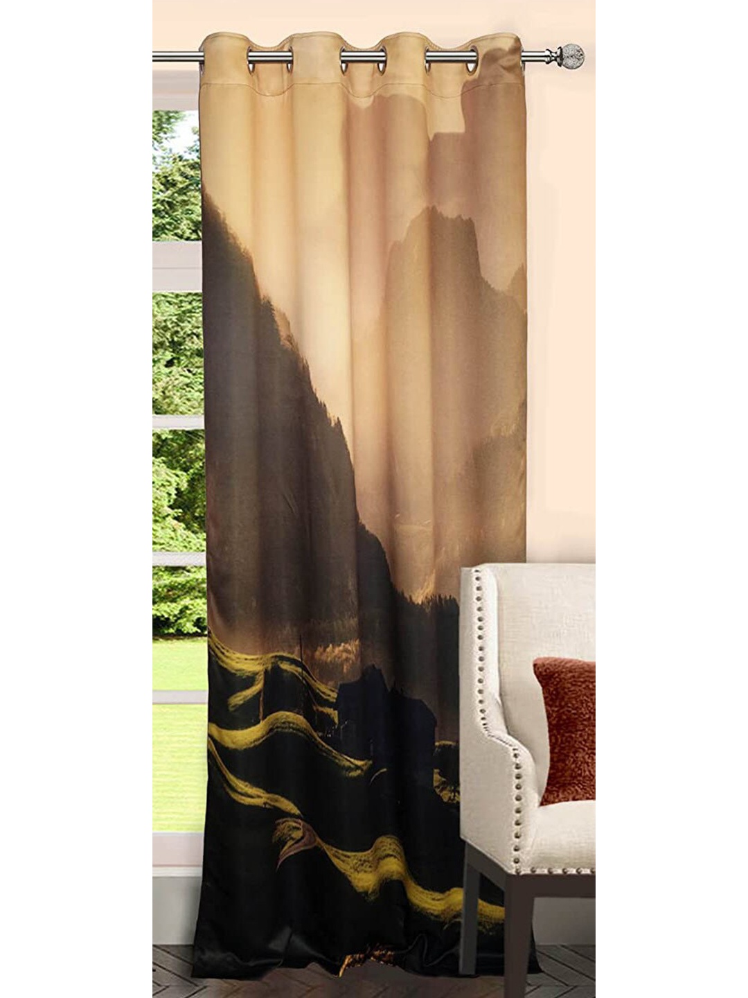 

Lushomes Brown & Beige Door Curtain